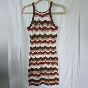 Adorable Crochet Dress Multi Color XS